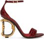 Dolce & Gabbana Baroque DG-heel leather sandals Red - Thumbnail 1