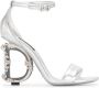 Dolce & Gabbana baroque logo-heeled sandals Silver - Thumbnail 1