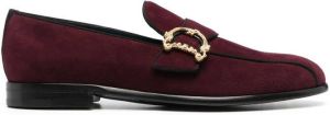 Dolce & Gabbana baroque logo-plaque loafers Red