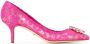 Dolce & Gabbana Taormina-lace crystal-embellished pumps Pink - Thumbnail 1