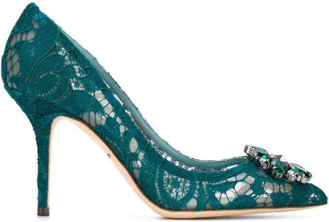Dolce & Gabbana Belluci lace pumps Green