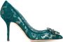 Dolce & Gabbana Belluci lace pumps Green - Thumbnail 1