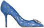Dolce & Gabbana Rainbow Lace 90mm brooch-detail pumps Blue - Thumbnail 1