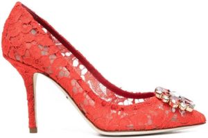 Dolce & Gabbana Belluci Taormina lace pumps Red