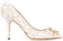 Dolce & Gabbana Taormina-lace crystal-embellished pumps White - Thumbnail 1