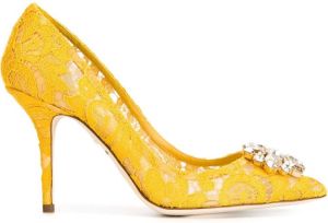 Dolce & Gabbana Belluci Taormina lace pumps Yellow
