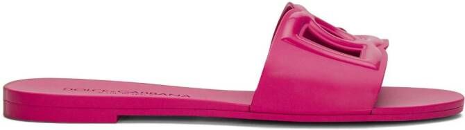 Dolce & Gabbana Bianca DG-logo slides Pink