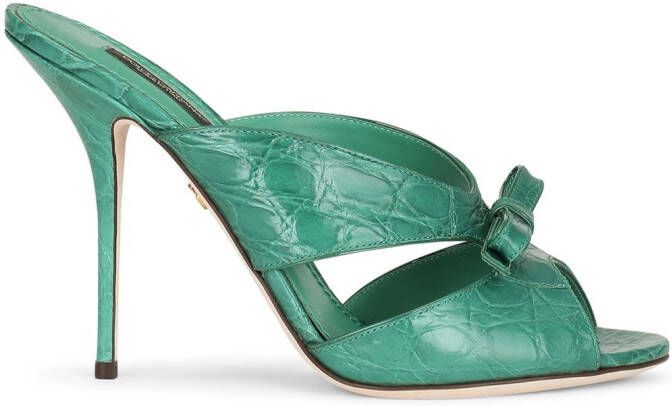 Dolce & Gabbana bow detail mules Green