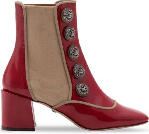 Dolce & Gabbana button-embellished ankle boots Red