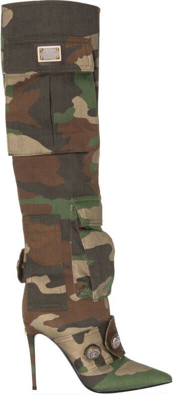 Dolce & Gabbana camouflage-pattern pointed-toe boots Green
