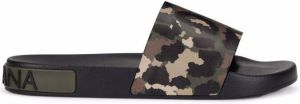 Dolce & Gabbana camouflage-print slides Green