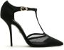 Dolce & Gabbana Cardinale T-strap mesh sandals Black - Thumbnail 1