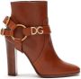 Dolce & Gabbana Caroline logo ankle boots Brown - Thumbnail 1