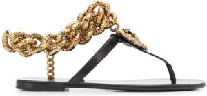 Dolce & Gabbana chain detail T-bar flat sandals Black