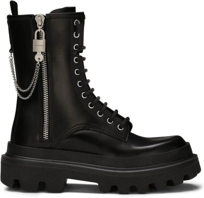 Dolce & Gabbana chain-link detail ankle boots Black