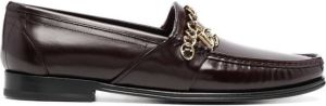 Dolce & Gabbana chain-strap leather loafers Red