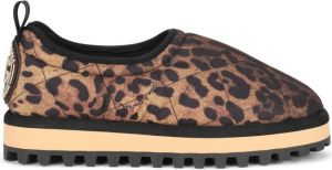Dolce & Gabbana City leopard-print slip-on shoes Brown