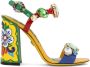 Dolce & Gabbana colour-block rhinestone-embellished sandals Yellow - Thumbnail 1