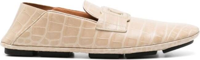 Dolce & Gabbana crocodile-effect leather loafers Neutrals