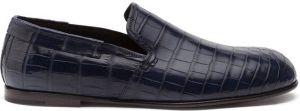 Dolce & Gabbana crocodile leather slip-on shoes Blue