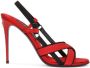 Dolce & Gabbana 105mm crossover-strap satin sandals Red - Thumbnail 1