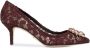 Dolce & Gabbana crystal-embellished 60mm lace pumps Red - Thumbnail 1
