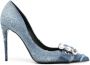 Dolce & Gabbana crystal-embellished denim pumps Blue - Thumbnail 1