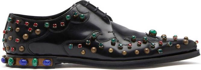 Dolce & Gabbana crystal-embellished Derby shoes Black