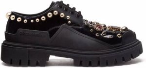 Dolce & Gabbana crystal-embellished lace-up shoes Black