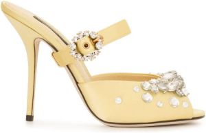 Dolce & Gabbana crystal-embellished metallic pumps Yellow