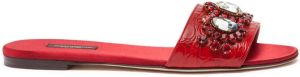 Dolce & Gabbana crystal embellished slide sandals Red