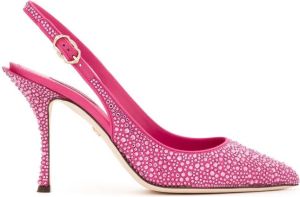 Dolce & Gabbana crystal-embellished slingback pumps Pink