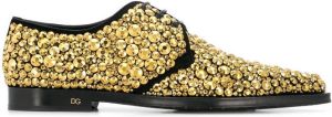 Dolce & Gabbana crystal embroidered Derby shoes Gold