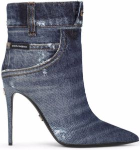 Dolce & Gabbana denim pointed-toe boots Blue