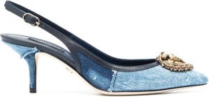 Dolce & Gabbana Devotion 70mm denim slingback pumps Blue