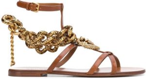 Dolce & Gabbana Devotion chain sandals Brown