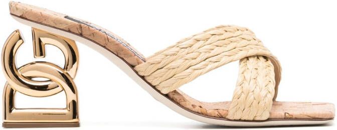 Dolce & Gabbana DG 90mm woven sandals Neutrals