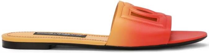 Dolce & Gabbana DG-appliqué ombré slippers Orange
