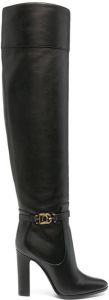 Dolce & Gabbana DG buckle knee-high boots Black