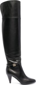 Dolce & Gabbana DG buckle knee-length boots Black