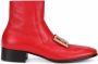 Dolce & Gabbana DG-buckle leather ankle boots Red - Thumbnail 1