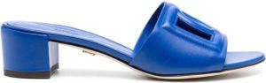 Dolce & Gabbana DG cut-out leather mules Blue