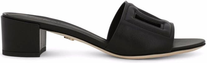 Dolce & Gabbana DG-logo leather sandals Black