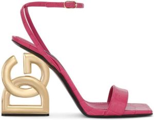 Dolce & Gabbana DG heel 105mm leather sandals Pink