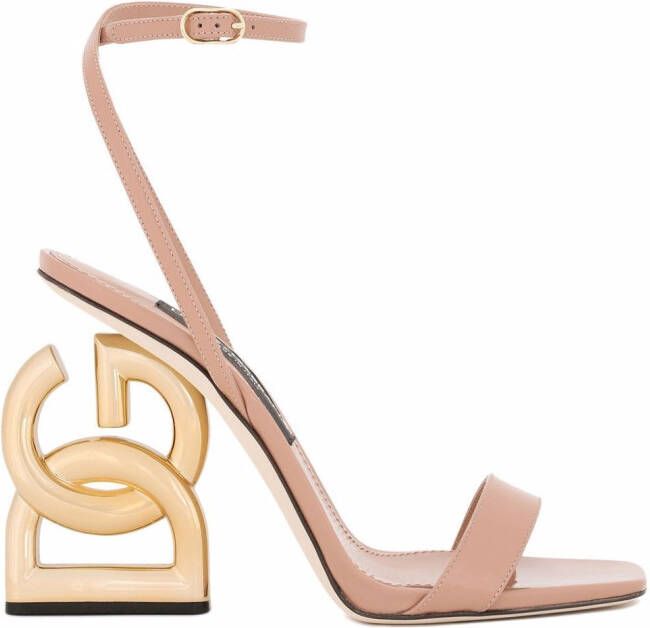 Dolce & Gabbana 3.5 105mm patent leather sandals Neutrals