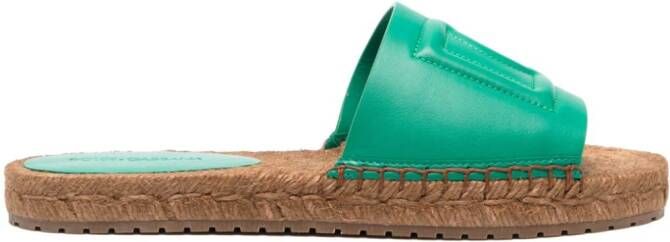 Dolce & Gabbana DG logo-embossed flat sandals Green