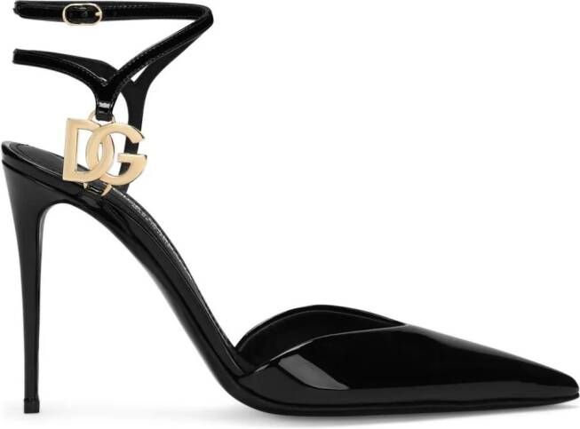 Dolce & Gabbana DG logo-plaque leather pumps Black