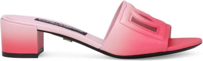 Dolce & Gabbana DG ombré leather sandals Pink