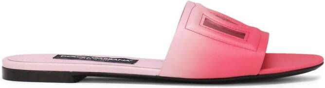 Dolce & Gabbana DG ombré leather slides Pink