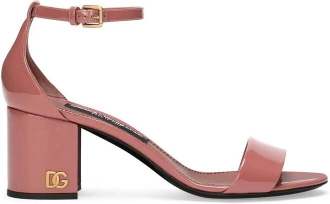 Dolce & Gabbana DG patent-leather sandals Pink